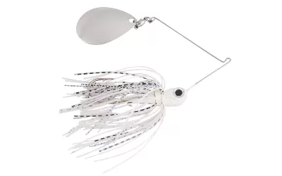 White Spinnerbait With Colorado Blades