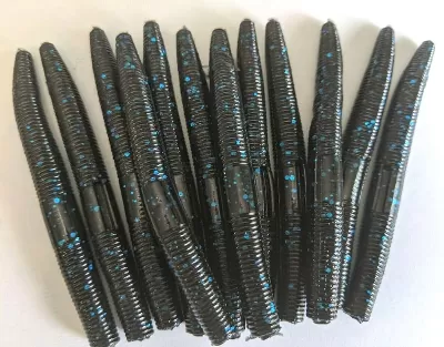 Black And Blue Soft Plastic Worm