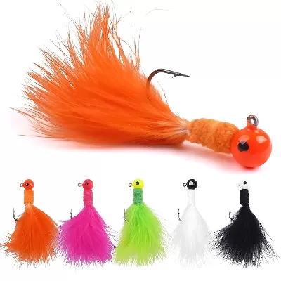Hair Jig With White Feathers