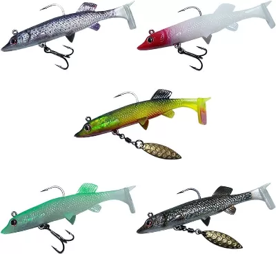 Jig Head With Paddle Tail Soft Plastic